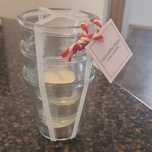Samantha Pynn Glass Candle Holders - 3 Clear
